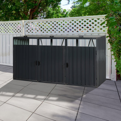 HOA.WWC 8 ft. x 3 ft. Metal Horizontal Garage Shed & Reviews | Wayfair